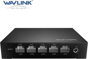 WAVLINK 5-Port Gigabit PoE Switch with AC Controller  4x LAN + 1 WAN 1000Mbps, Supports IEEE 802.3AF/AT, Auto-Discovery & Centralized AP Management for Home, Hotel, Office, Farm