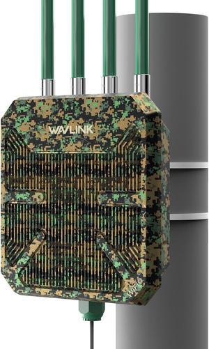WAVLINK AX3000 WiFi 6 Outdoor Range Extender Long Range Wireless Access Point with PoE, 4x8dBi High-gain Antennas/IP67 Weatherproof Up to 256 Devices for Garage, Yard, Farm,RV,Park