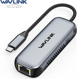 WAVLINK USB C to Ethernet Adapter with 95W Charging Port, 5Gbps RJ45 Ethernet Adapter Driver-free for Laptops, Computers and More, Aluminum Case for Windows 10/11, Mac OS 11 or Later, Linux and More