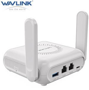 WAVLINK AX3000 Wi-Fi 6 Portable Travel VPN Router, USB-C Power Pocket-Sized Gigabit LAN WAN, OpenVPN, WireGuard, ZeroTier, PPTP & P2TP for Public & Hotel Use, Cruise/RV/Airplane/Hotel iNet