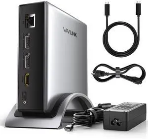 WAVLINK PD3.1 Triple Display USB C Docking Station with 140W Power, 8K Displayport*2 + 8K HDMI Triple Display Dock, RJ45, 10G USB-C, 2 USB-A 3.0,3.5mm Audio/Mic, for M1/M2/M3&Win