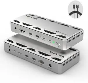 WAVLINK Thunderbolt 5 Docking Station with120Gbps Max Transfer, 140W PD, Single or Dual 6K/8K Display, 2.5G Ethernet, 3x TB 5 Downstream USB-C 80Gbps, 4x USB-A 3.2 10Gbps, for Thunderbolt 5/4 Laptops