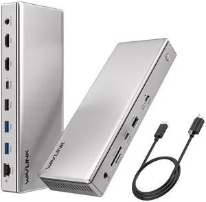WAVLINK USB 4 Laptop Docking Station, 96W PD Charging, Single 8K or Triple 4K Display for MacBook Pro/Air Thunderbolt 4/3, USB-C/USB 4 Windows(USB 4, 2 HDMI, 5 USB, 2.5GbE, SD/TF, Audio)