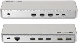 WAVLINK Triple 4K@60Hz Display Docking Station, USB to HDMI/DisplayPort Adapter with 100W laptop Charging, 3*HDMI+2*DP,2.5G Ethernt, SM770 Chip For Thunderbolt 5/4/3 Laptops, Intel/M1/M2/M3/M4 MacBook