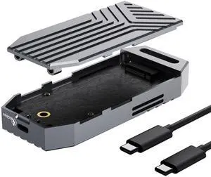 WAVLINK 40Gbps PCIe NVMe SSD Enclosure, USB4 External Hard Drive Enclosure, for B+M/M-Key PCIe SSD 2280 Size, Tool-Free Installation, Compatible with TBT4/TBT3/USB4/USB3.2 and more