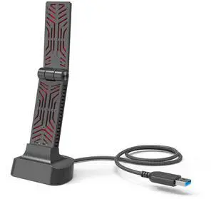 Wavlink USB 3.0 WiFi 6 Adapter AX1800 Dual Band 2.4GHz/ 5GHz WiFi 6 Card 802.11ax Network Card High Gain Antenna WiFi Adapter For PC Desktop Laptop Windows 11/10, Mini Travel Size WiFi dongle