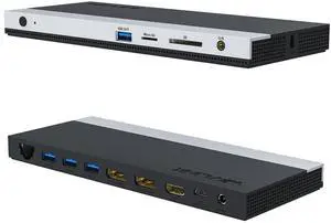 Wavlink USB C Docking Station, 100W PD Charging Triple 4K Display Type-C Adapter with HDMI, 2 Display Ports, Ethernet Port, Micro SD and SD Card Reader, Audio, 4 USB 3.0 &1 USB-C port for Windows/Mac