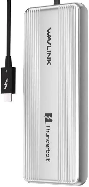 WAVLINK 2TB Thunerbolt 5 M.2 NVMe External SSD Driver, Portable 80Gbps Ultra Fast External SSD Drive with Cooling Fan and Aluminum Heat Sink Enclosure, Thunderbolt Certified
