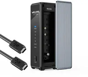 WAVLINK M.2 Dual Bay NVMe Enclosure 40Gbps USB4 (40 Gbps) to NVME M-Key/(B+M) Key Solid State Drive External Enclosure Support UASP Trim for 2230/2242 /2260/2280 NVME SSDs and Offline Clone WAVLINK M.2 Dual Bay NVMe Enclosure 40Gbps USB4 (40 Gbps) to NVME M-Key/(B+M) Key Solid State Drive External Enclosure Support UASP Trim for 2230/2242 /2260/2280 NVME SSDs and Offline Clone