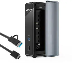 WAVLINK Dual M.2 NVMe SSD Enclosure, USB3.2 Gen 2x2 20Gbps, PCIe NVMe M Key & B+M Key, Support UASP & Trim, RAID 0, Up to 16TB (Single 8TB), OTG Compatible WAVLINK Dual M.2 NVMe SSD Enclosure, USB3.2 Gen 2x2 20Gbps, PCIe NVMe M Key & B+M Key, Support UASP & Trim, RAID 0, Up to 16TB (Single 8TB), OTG Compatible