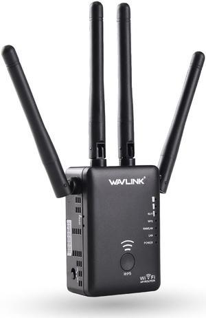 Wavlink AC1200 Wireless Range Extender WiFi Signal Booster Dual Band 2.4G/5G Ethernet 5dBi High Performance Antennas Support Router / Access Point / Repeater Modes for Guest Network - Black