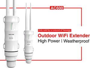 Wavlink AC600 High Power Outdoor Weatherproof Dual Band Wifi Repeater/ Range Extender / Access Point / Router / WISP 2.4GHz 150Mbps + 5GHz 433Mbps Up to 1000mW 28dBm Omnidirectional Antenna With POE