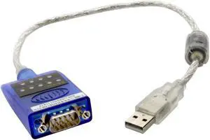 Gearmo 16in. USB 2.0 to RS-232 Serial Converter w/ LED Indicators & FTDI