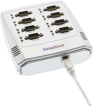 SerialGear 8-Port RS-232 USB to Serial Adapter Data Control Box