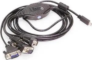 Gearmo 4 Port USB Type-C To Serial Adapter with Per port LED Rx / TX