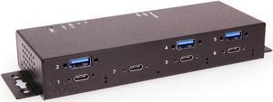 Coolgear 7 Port USB-C Hub with Surge Protection, 5Gbps Speed & 2.4A Charging