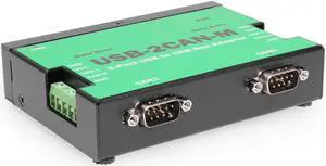 Coolgear 2-Port USB to CAN Bus Adapter, DIN-Rail & Wall Mountable Metal Case