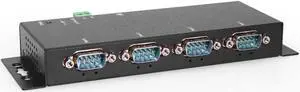 Coolgear 4-Port RS-232/422/485 Serial to Ethernet Device Server, PoE Power