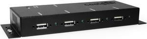 Coolgear Metal 4-Port USB 2.0 Powered Hub for Industrial Use w/ Screw Lock