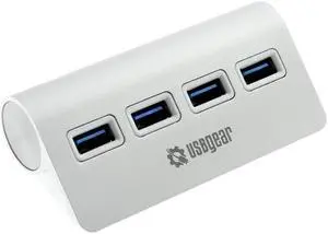 USBGear USBGear 4-Port USB 3.0 Data Hub Sleek Silver for Laptop Applications