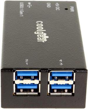 Coolgear 4 Port USB 3.1 Micro Hub with Surge Protection and Mounting Kit
