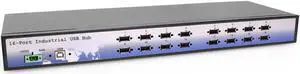 Coolgear Industrial 16-Port Rack Mount USB 2.0 Hub w/ Internal Power Supply