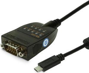 Gearmo USB-C 2.0 to Serial RS-232 16 Inch Adapter w/ LED Indicators