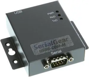 Coolgear USB 2.0 to Serial High-Speed RS-232 Industrial Adapter Metal Case with Mounting Flanges
