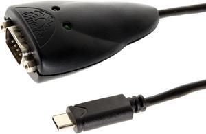USBGear USB C to RS-232 6FT Serial Adapter Black w/FTDI Chipset DB9 male