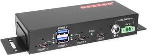 Gearmo Industrial 4-Port USB 3.2 Gen 2 Type-C Hub w/ 15kV ESD Protection