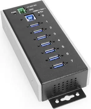Coolgear 7 Port USB 3.2 Gen 1 Industrial Wide Temp. Range Hub