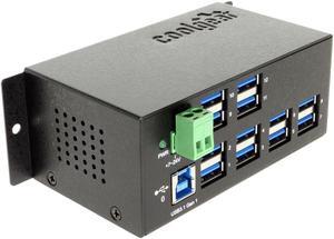 Coolgear 12-Port USB 3.2 Gen1 w/15KV ESD Surge Protection DIN Rail Mount