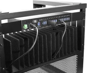 Coolgear 16 Port USB 3.2 Hub with Dual Upstream Ports, Surge Protection, Screw Lock, Rack & DIN Rail Mounting