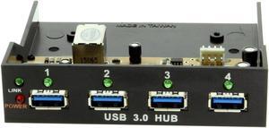 USBGear Internal Bay USB 3.0 4-Port VIA USB 3.0 SuperSpeed Chip Hub with LED