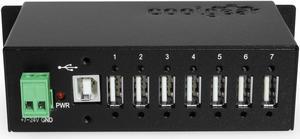 Coolgear USB 2.0 7-Port hub with surge protection Din rail mounting - NEC chip
