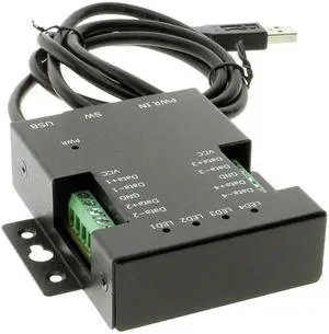 Coolgear 4 Port USB to RS485 High Speed Adapter w/12V DC Power Supply