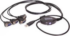 Gearmo 4 Port Professional RS-232 USB 2.0 to Serial Adapter w/Nuts