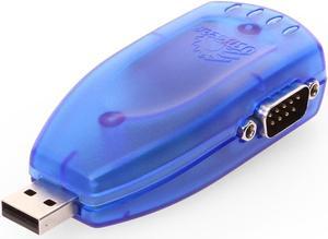 USBGear Dual Port DB-9 USB Serial Ultra MINI Adapter with Cable RS-232 X 2