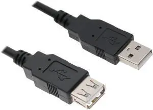 USBGear 4ft. Black USB 2.0 A-Male to A-Female Extension Cable