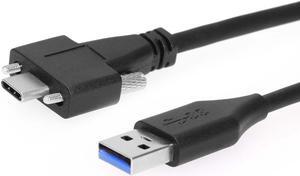 Coolgear 3ft. USB Type-C to A Dual Screw Lock Cable 5GB Data 3A Power