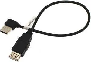 USBGear 1ft. Black USB 2.0 Extension Cable A male Right Angle to A Female