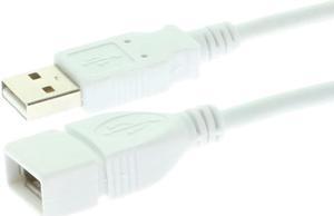 USBGear USB 2.0 Extension Cable 10ft White A-Male to A-Female