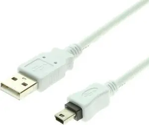 USBGear 8 inch White USB A to Mini B Cable