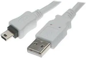 USBGear 12 inch White USB A to Mini B Cable