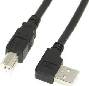 USBGear 6ft. Black USB Cable A Left Angle to B High-Speed USB 2.0 Device Cable