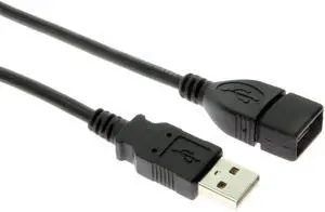 USBGear USB 2.0 Hi-Speed A to A Extension Cable 3ft. Black 28/24 AWG