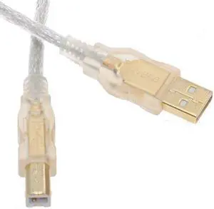 USBGear Clear USB Cable A to B12 inch High-Speed USB 2.0 Gold Plated