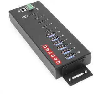 Gearmo 10-Port USB 3.2 Gen 2 Hub - 6 Type-A Ports 4 Type-C Ports w/ Power Supply & ESD Protection
