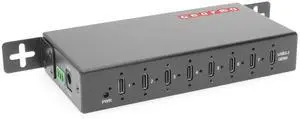 Gearmo 7-Port USB 3.2 Gen 2 Type-C Industrial Surface & DIN-Rail Mount Hub w/ ESD Surge Protection