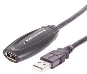 CABLEMAX USB 2.0 Extension Cable - 16.5ft Length, 480Mbps Repeater w/ Built-In Signal Booster, LED Indicator, No External Power Required